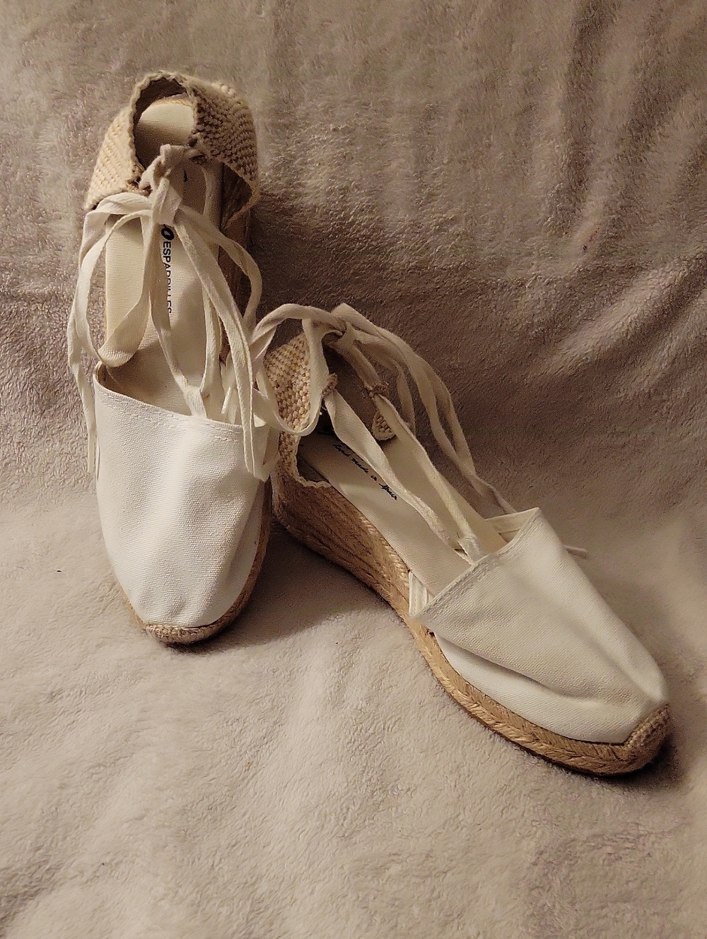 Haimo Espadrilles Size 39 Made In Spain In Bone White